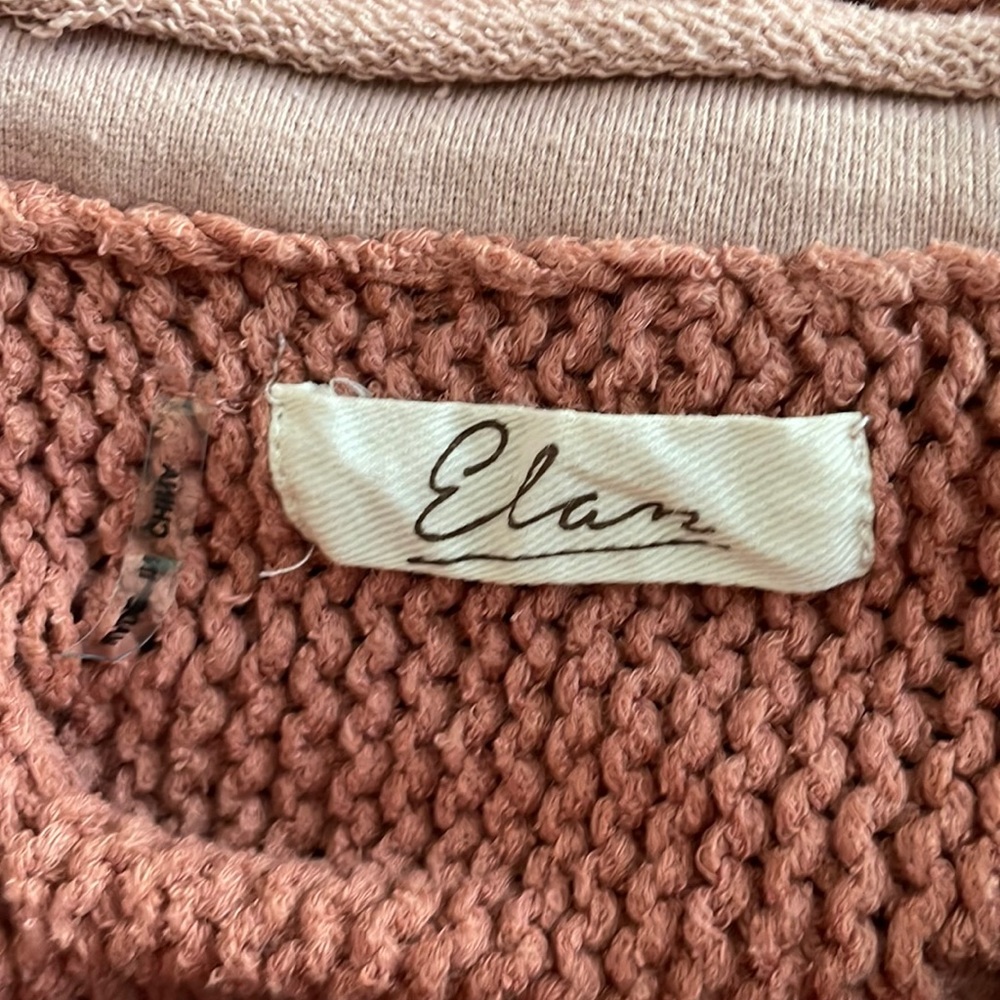 Elan Lena Wide Neck Chunky Knit Balloon Sleeve Sweater Size Medium - Picture 4 of 6
